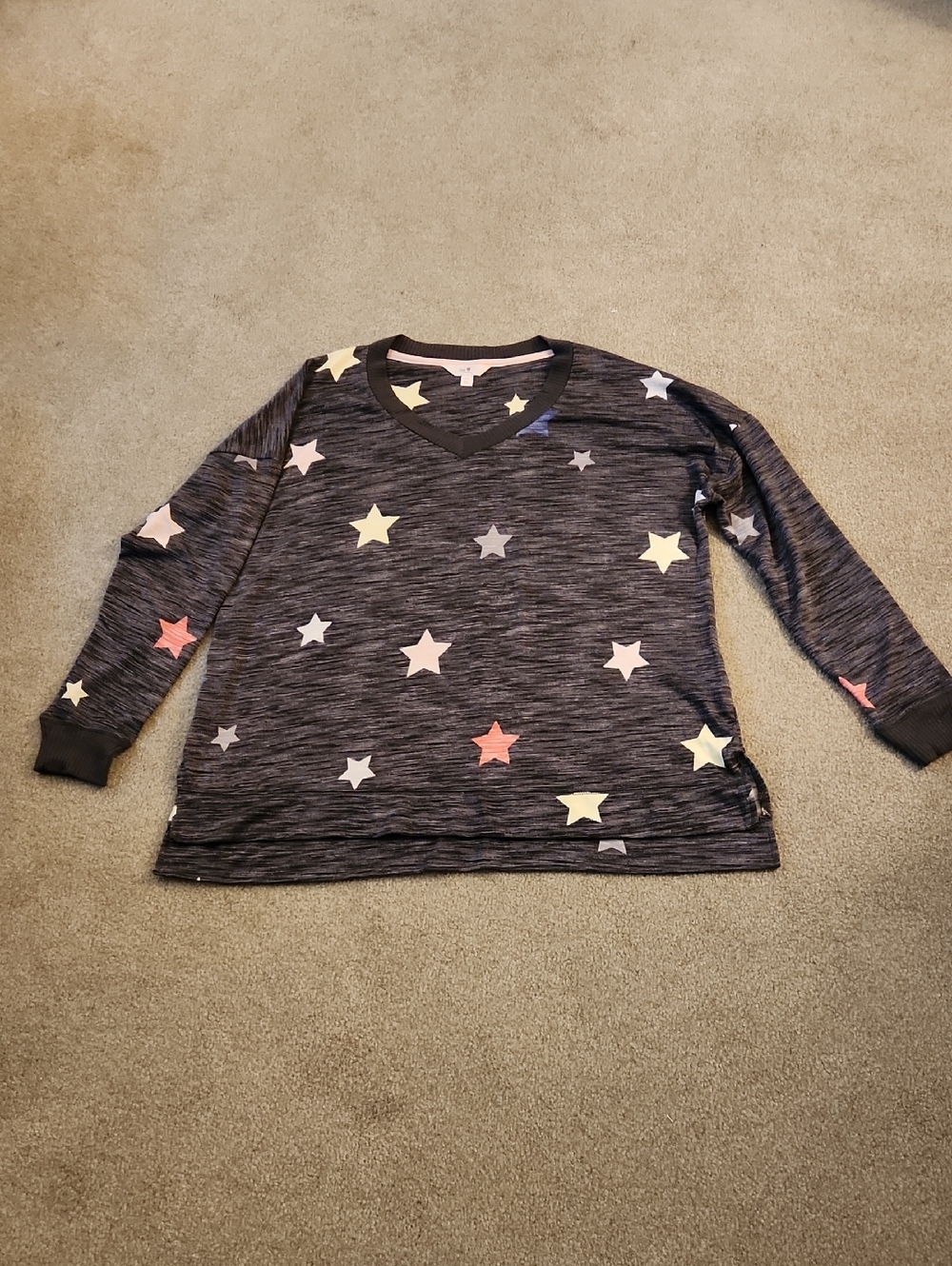 Secret Treasures Women's Star Sweater Sz L Long Sleeve Soft lounge/sleepwear